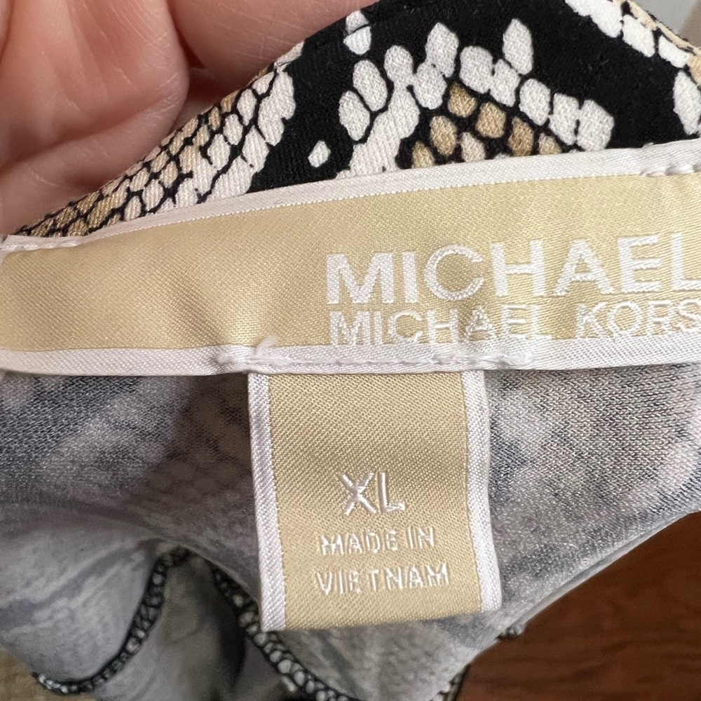 Michael Kors Black and Brown Snake Print Blouse - Picture 5 of 5